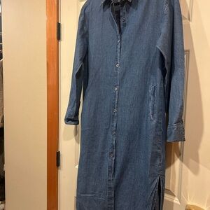 Blue Denim Button-Up Dress